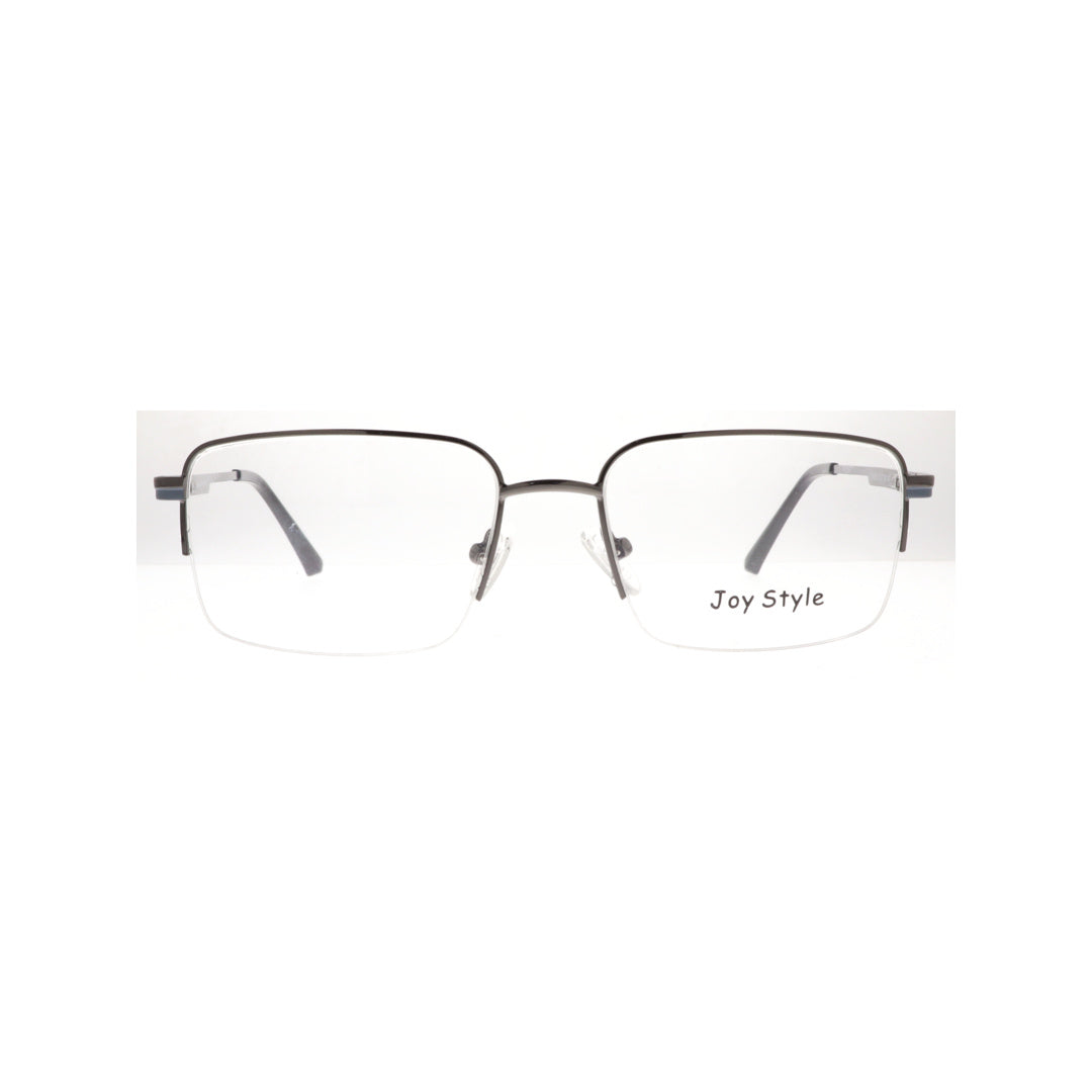 Joy Style For Men Metal Eyeglasses Semi-Rimless Square Shape Size 53 8805c2 Gunmetal