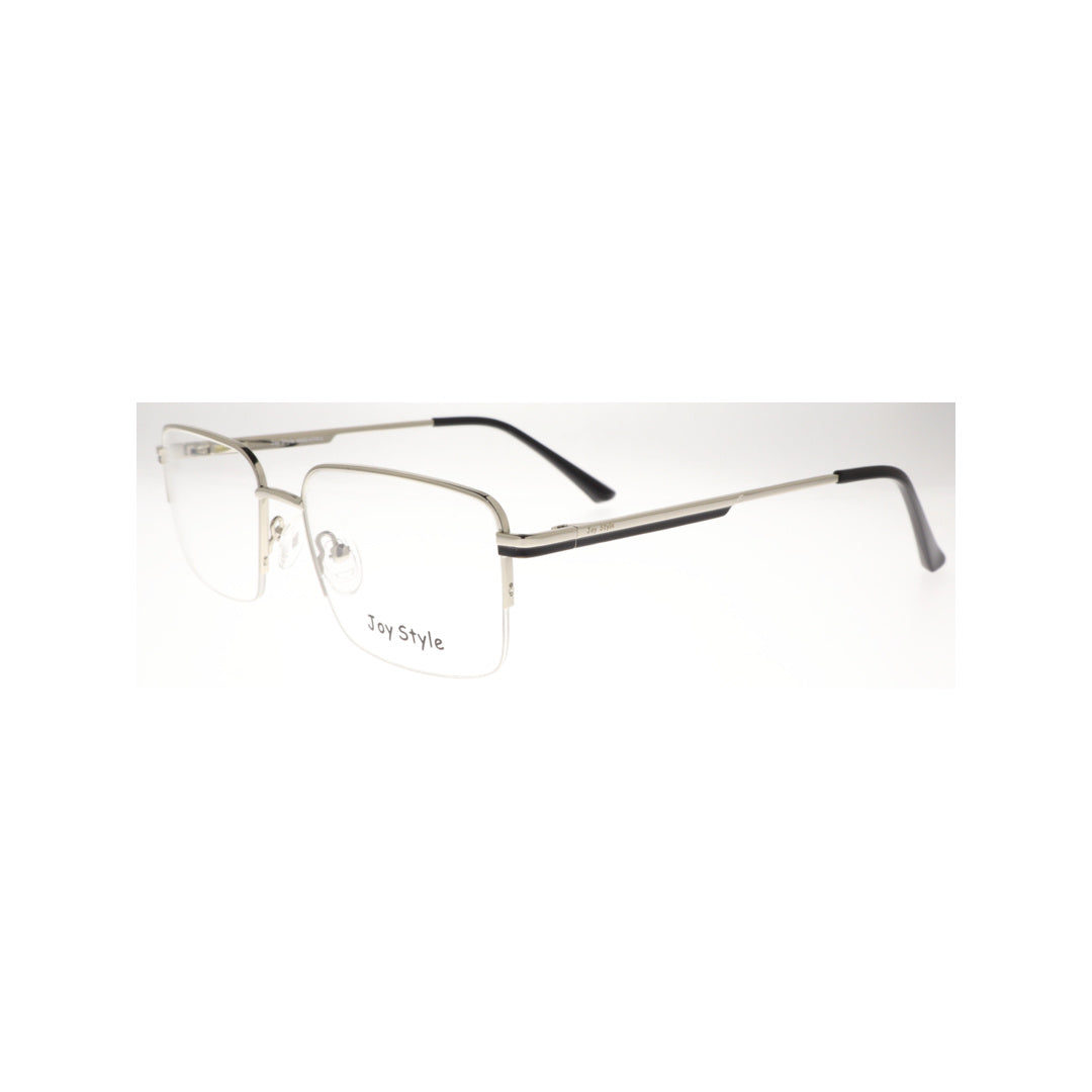 Joy Style For Men Metal Eyeglasses Semi-Rimless Square Shape Size 53 8805c4 Silver