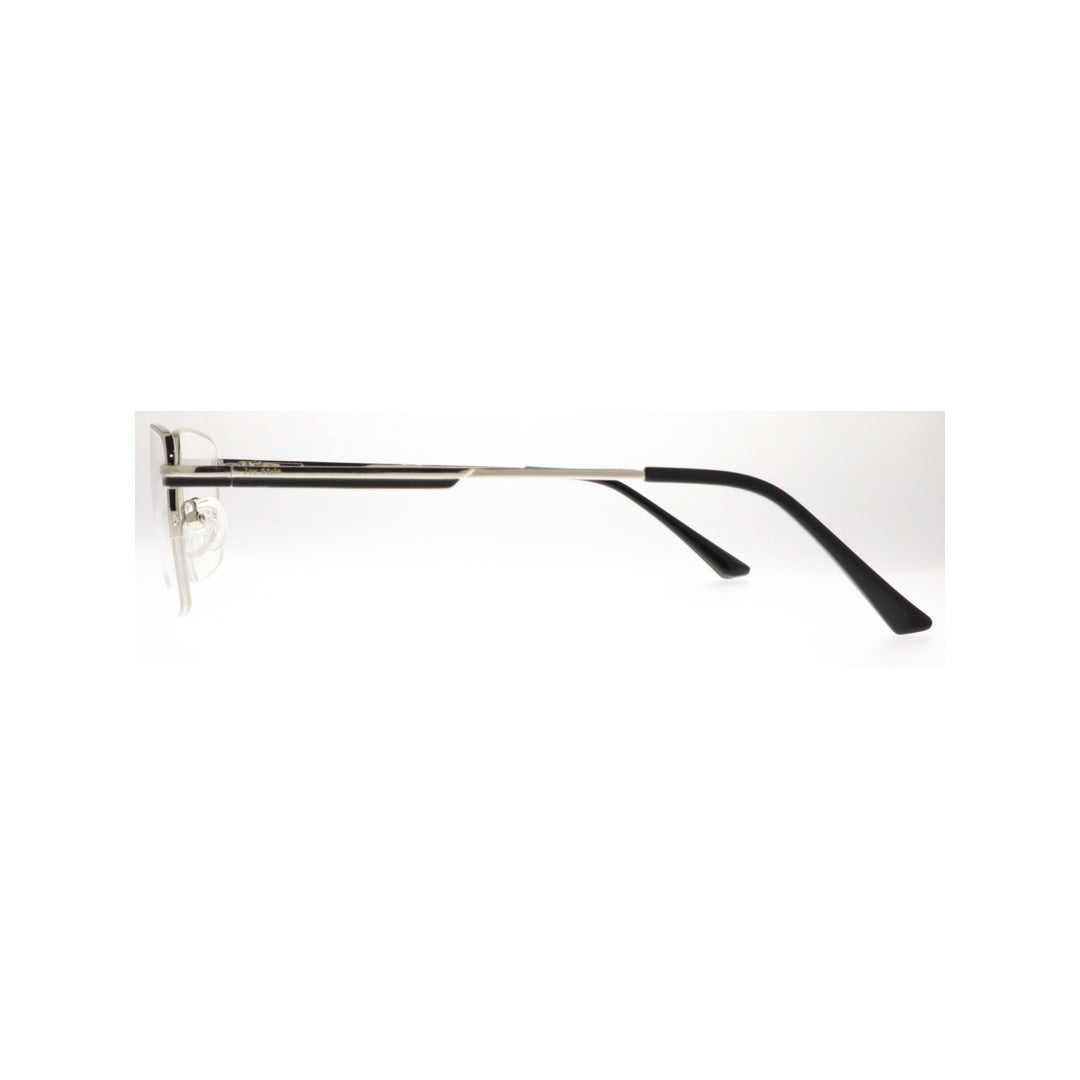 Joy Style For Men Metal Eyeglasses Semi-Rimless Square Shape Size 53 8805c4 Silver