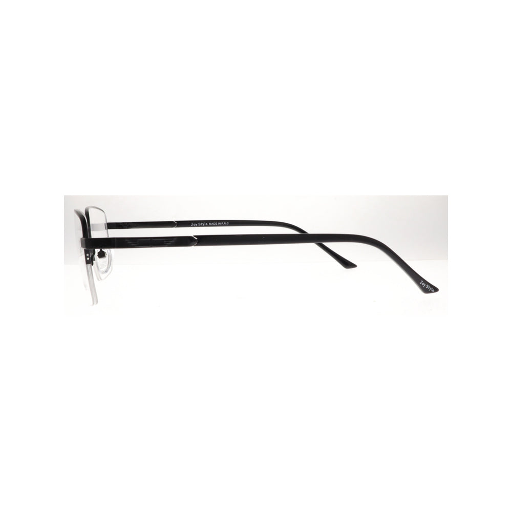 Joy Style For Men Metal Eyeglasses Semi-Rimless Square Shape Size 53 8881c5 Matte Black