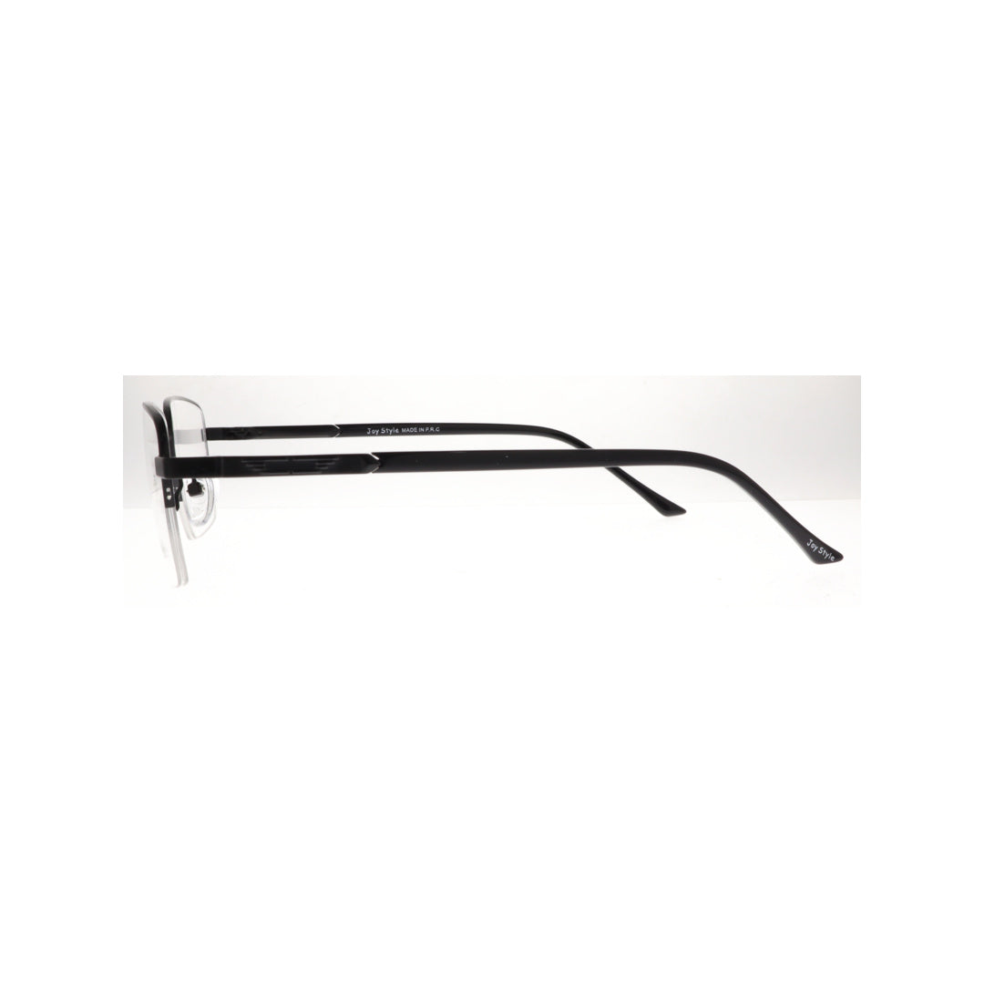 Joy Style For Men Metal Eyeglasses Semi-Rimless Square Shape Size 53 8881c5 Matte Black