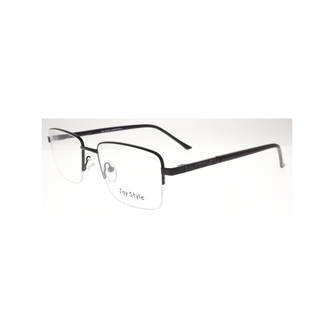 Joy Style For Men Metal Eyeglasses Semi-Rimless Square Shape Size 53 8881c5 Matte Black