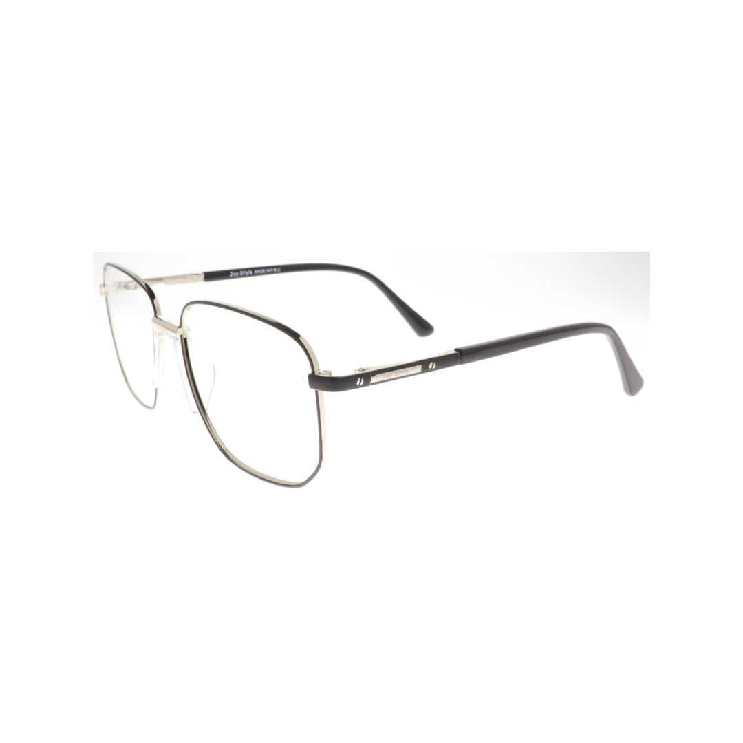Joy Style For Men Metal Eyeglasses Square Size 55 6409c4 Black Silver