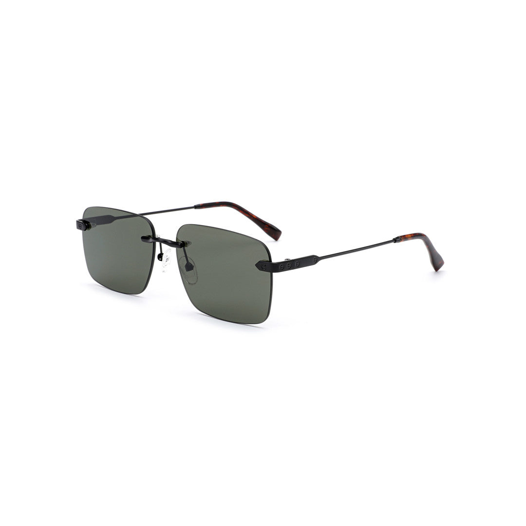 Joy Style For Men Metal Rimless Square Eyeglasses C1 Black 49-18-140