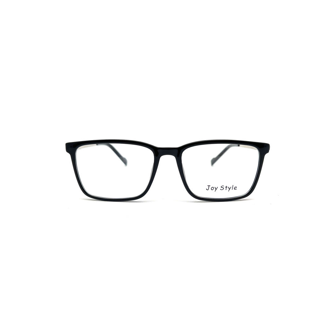 Joy Style For Men Rectangular Tr With Silver Metal Eyeglasses 55-17-145