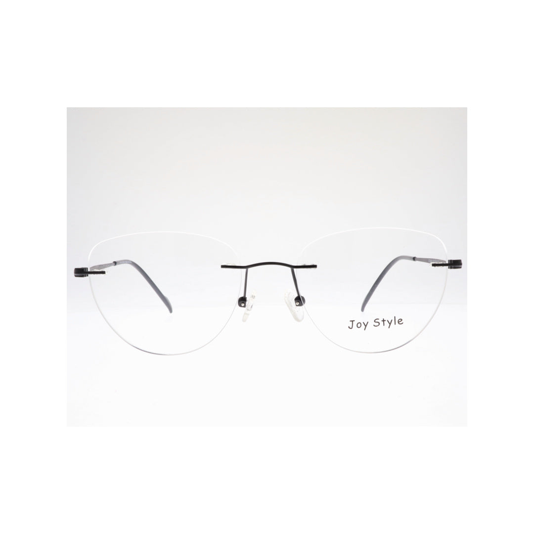 Joy Style For Unisex Eyeglasses Clip Rimless Cat Eye Shape Size 52 Dc3062c1clip Matte Black