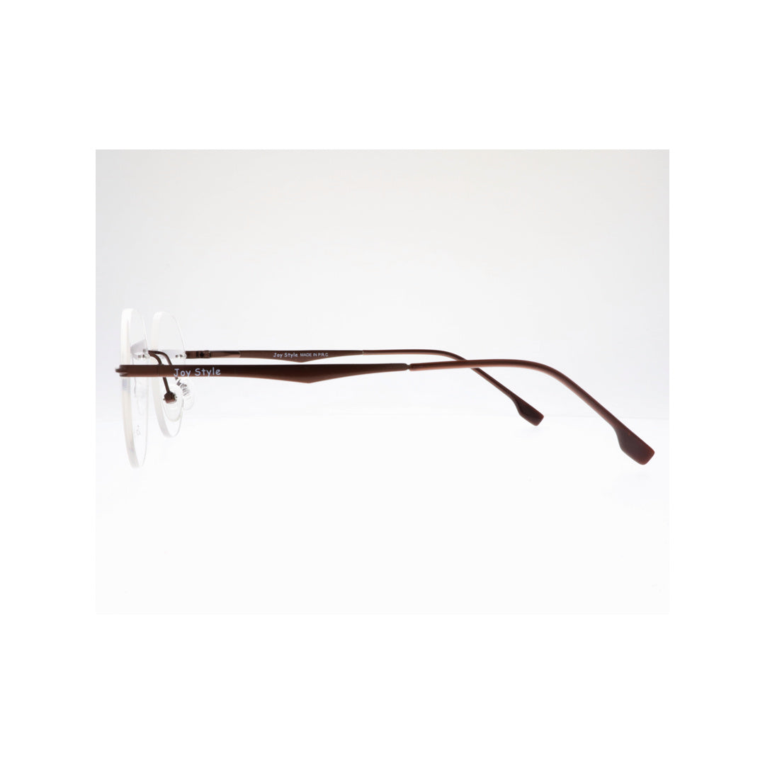 Joy Style For Unisex Eyeglasses Clip Rimless Round Shape Size 52 Dc3061c5clip Brown