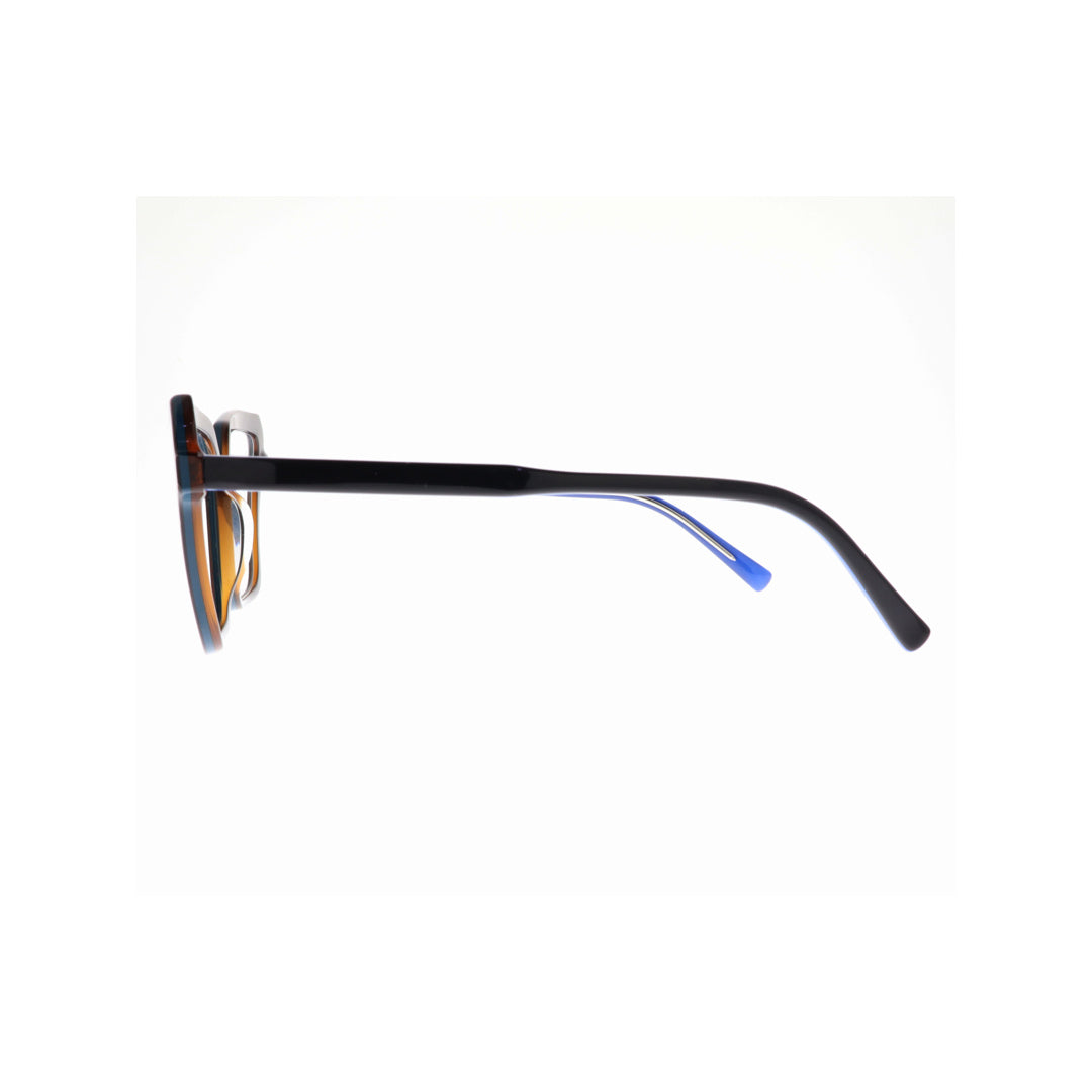 Joy Style For Unisex Eyeglasses Rectangular Shape Size 54 10012c2 Brown Blue