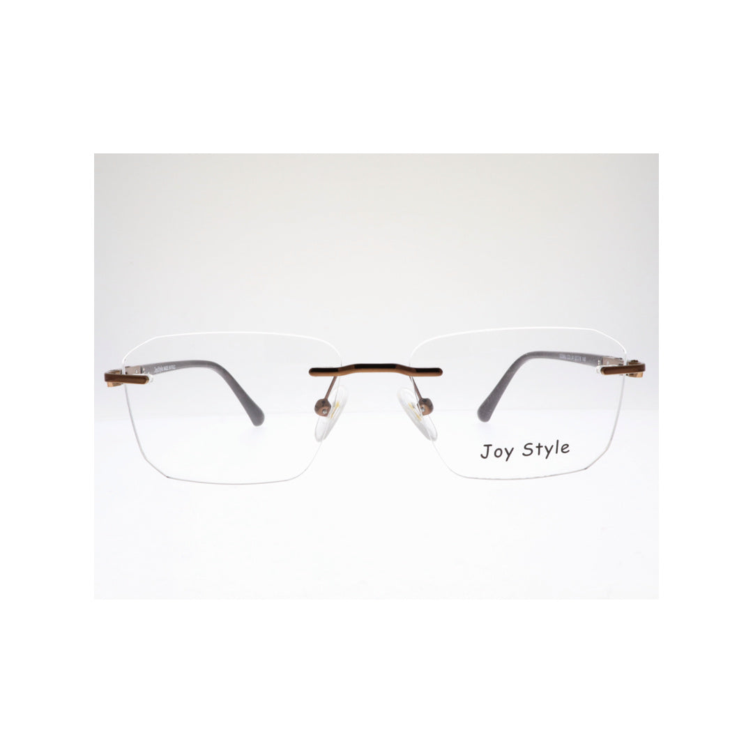 Joy Style For Unisex Eyeglasses Rimless Square Shape Size 52 120368jc4 Brown