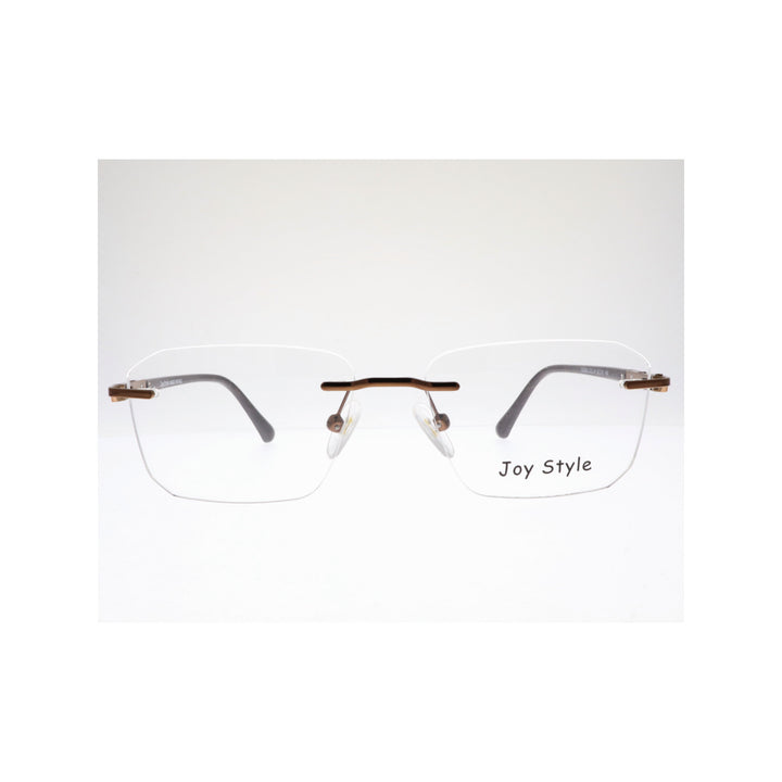 Joy Style For Unisex Eyeglasses Rimless Square Shape Size 52 120368jc4 Brown