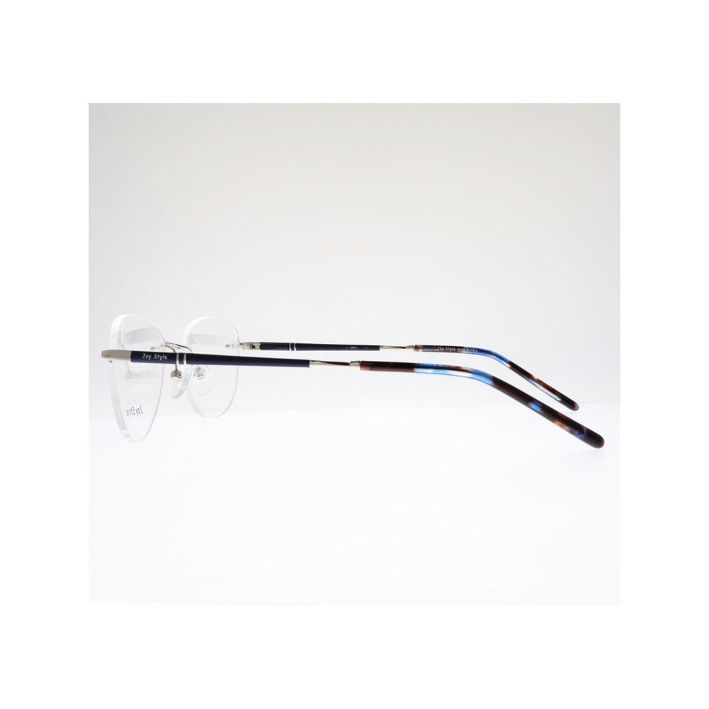Joy Style For Unisex Eyeglasses Rimless Square Shape Size 52 Old2048mc1 Silver Blue