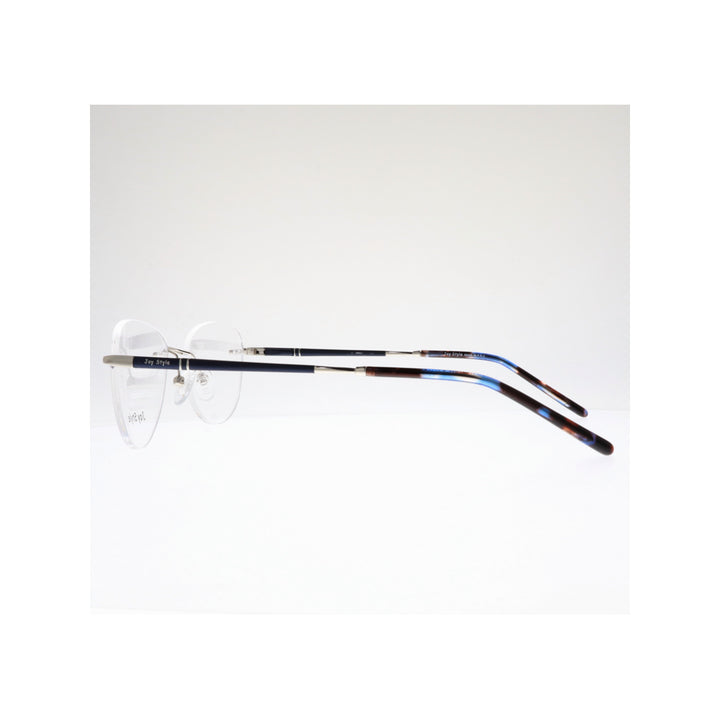 Joy Style For Unisex Eyeglasses Rimless Square Shape Size 52 Old2048mc1 Silver Blue