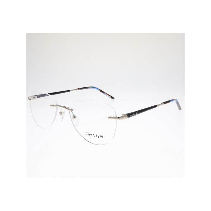 Joy Style For Unisex Eyeglasses Rimless Square Shape Size 52 Old2048mc1 Silver Blue