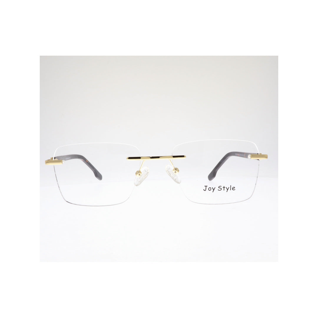 Joy Style For Unisex Eyeglasses Rimless Square Shape Size 52 Old2214mc2 Gold