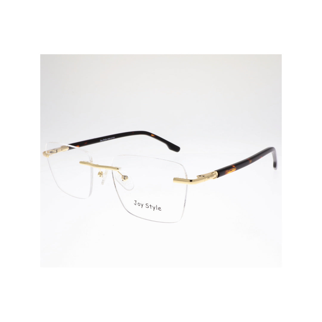 Joy Style For Unisex Eyeglasses Rimless Square Shape Size 52 Old2214mc2 Gold