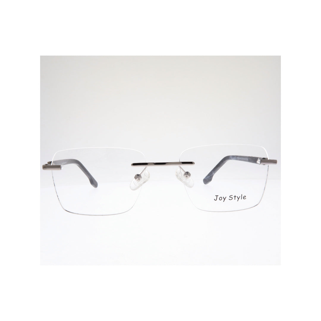 Joy Style For Unisex Eyeglasses Rimless Square Shape Size 52 Old2214mc3 Silver Black