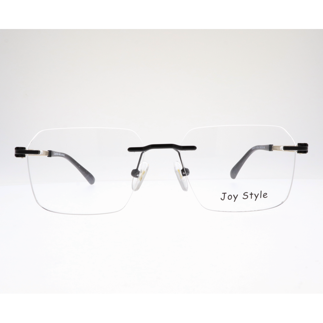 Joy Style For Unisex Eyeglasses Rimless Square Shape Size 53 120357jc1 Brown Gold