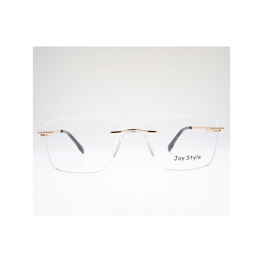 Joy Style For Unisex Eyeglasses Rimless Square Shape Size 53 Ch6600c1 Gold