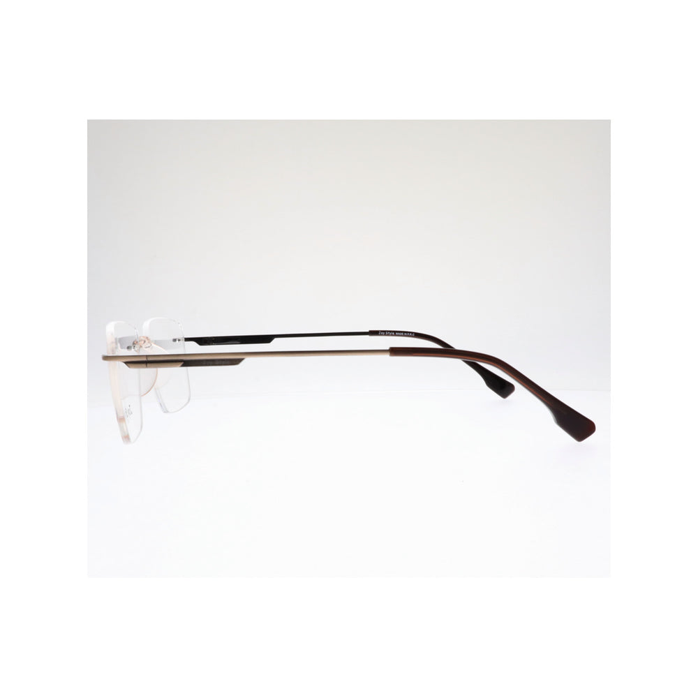 Joy Style For Unisex Eyeglasses Rimless Square Shape Size 53 Ch6600c3 Brown