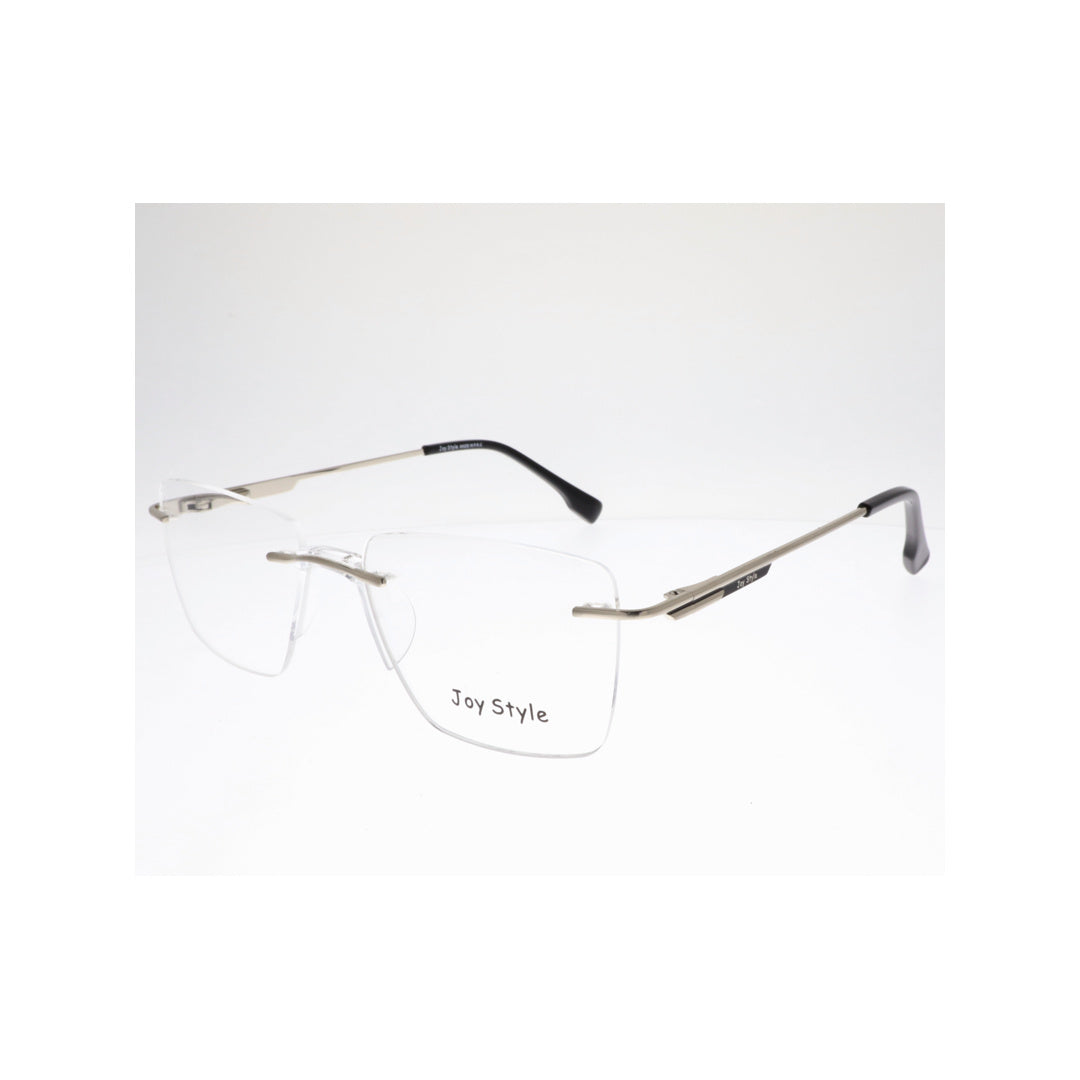 Joy Style For Unisex Eyeglasses Rimless Square Shape Size 53 Ch6600c6 Silver