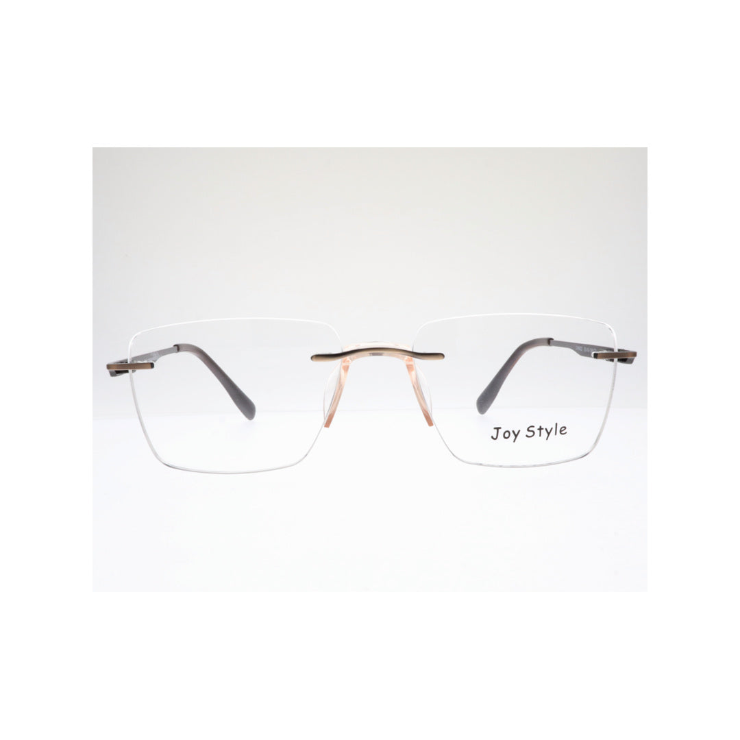 Joy Style For Unisex Eyeglasses Rimless Square Shape Size 53 Ch6602c3 Brown