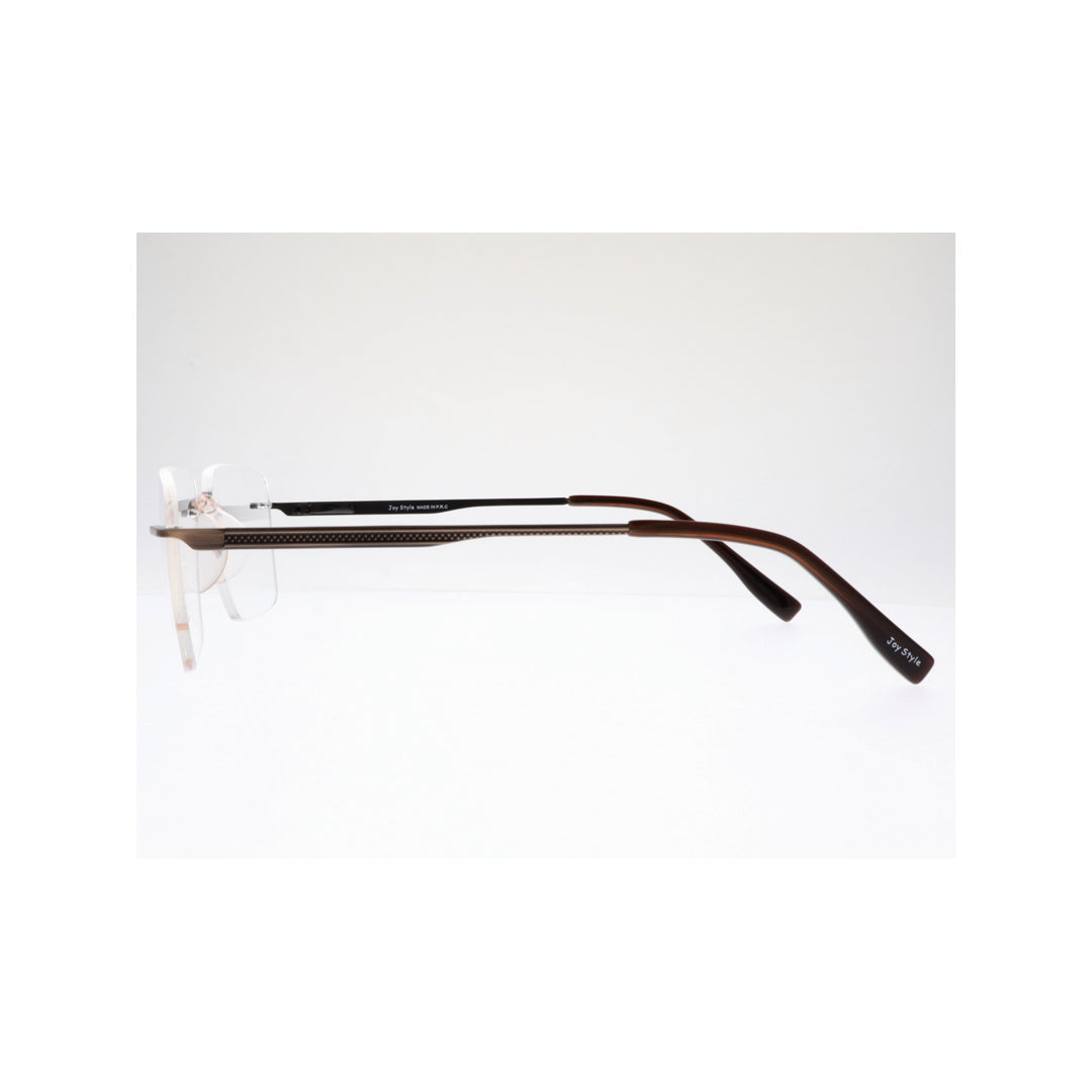 Joy Style For Unisex Eyeglasses Rimless Square Shape Size 53 Ch6602c3 Brown
