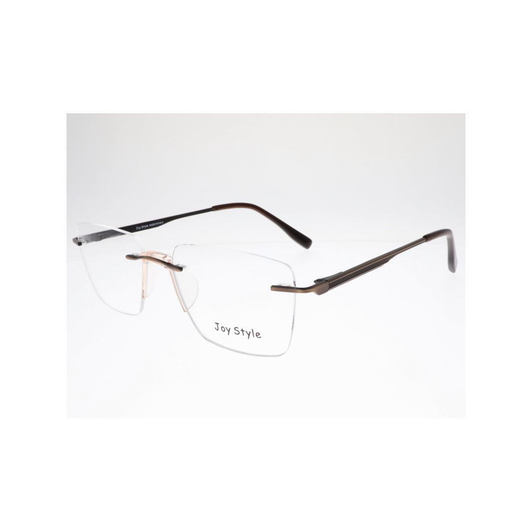 Joy Style For Unisex Eyeglasses Rimless Square Shape Size 53 Ch6602c3 Brown