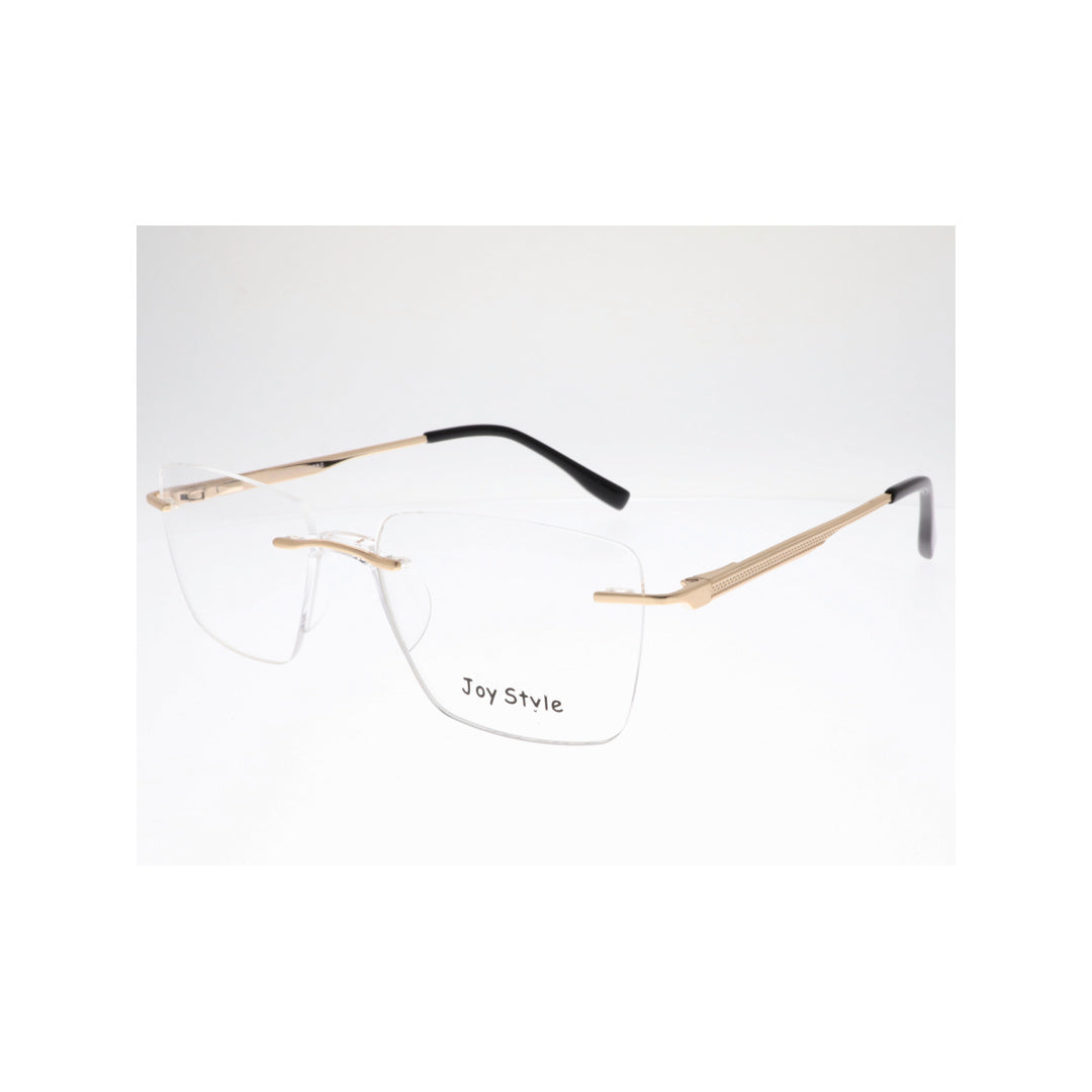 Joy Style For Unisex Eyeglasses Rimless Square Shape Size 53 Ch6602c4 Gold