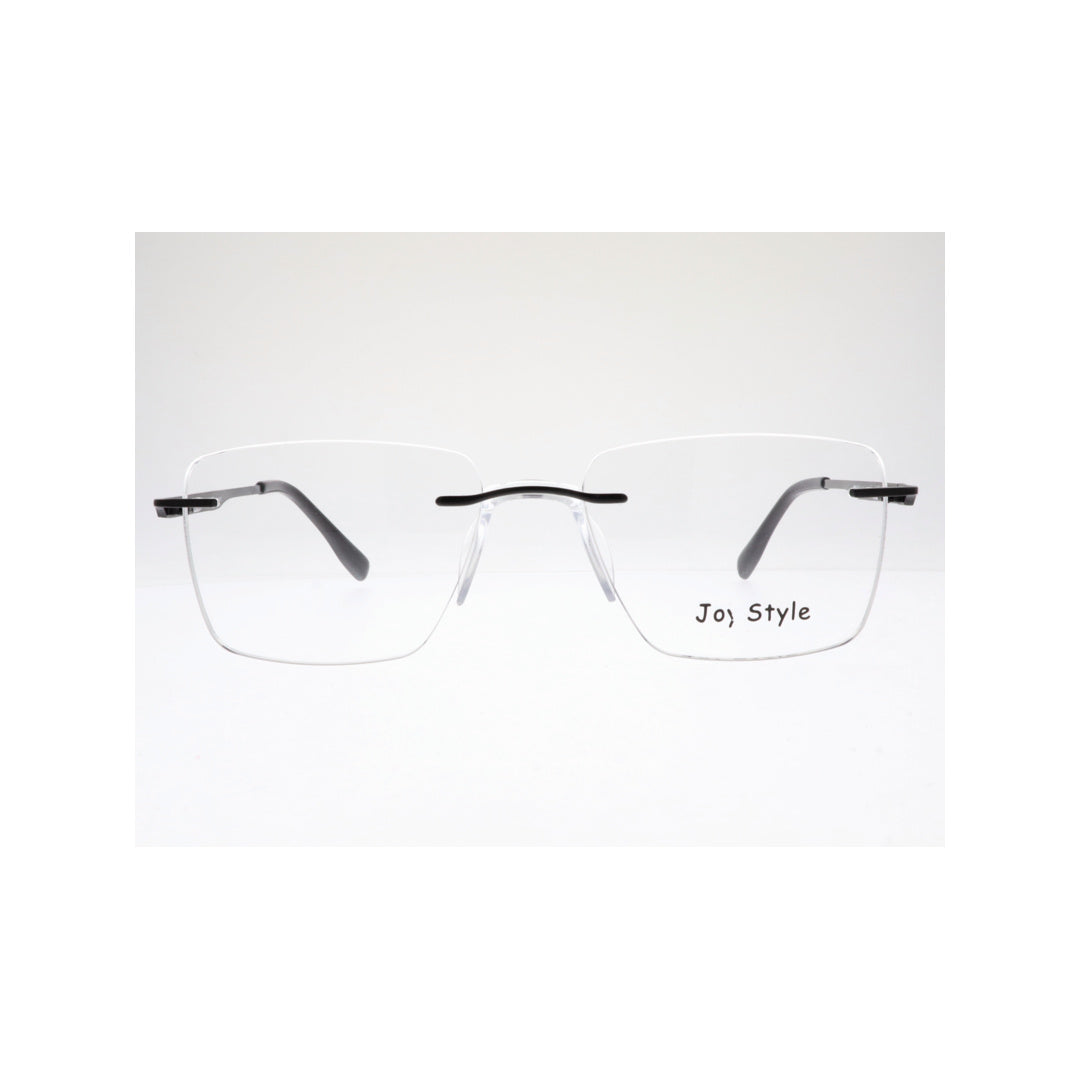 Joy Style For Unisex Eyeglasses Rimless Square Shape Size 53 Ch6602c5 Black