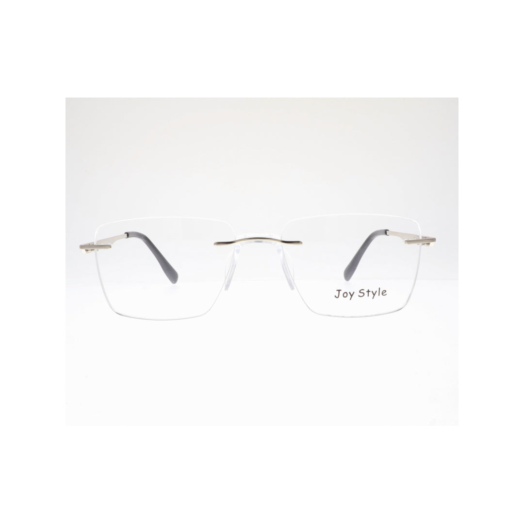Joy Style For Unisex Eyeglasses Rimless Square Shape Size 53 Ch6602c6 Silver