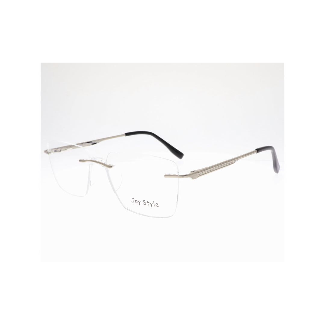 Joy Style For Unisex Eyeglasses Rimless Square Shape Size 53 Ch6602c6 Silver
