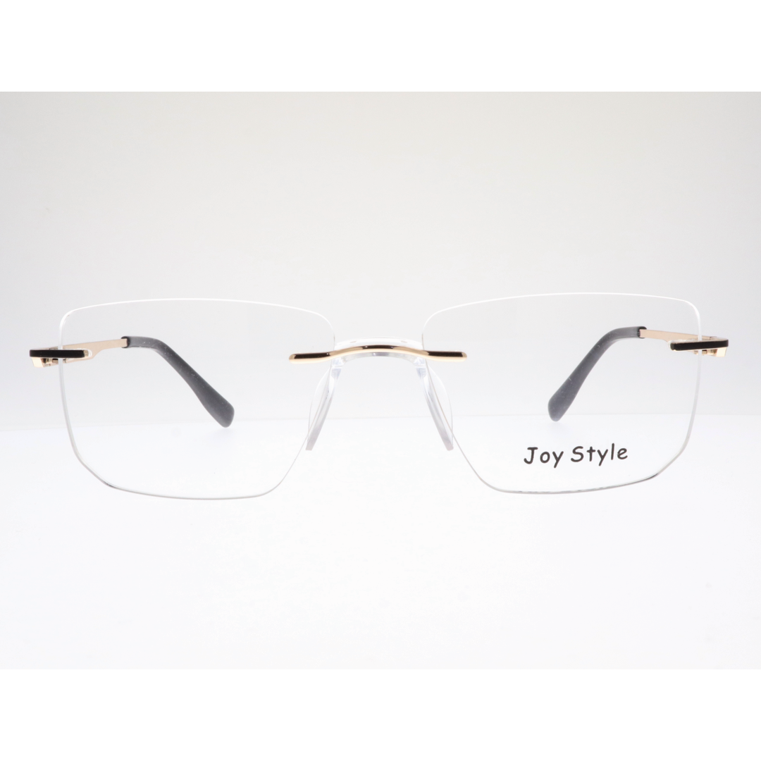 Joy Style For Unisex Eyeglasses Rimless Square Shape Size 53 Ch660353c1 Black Gold