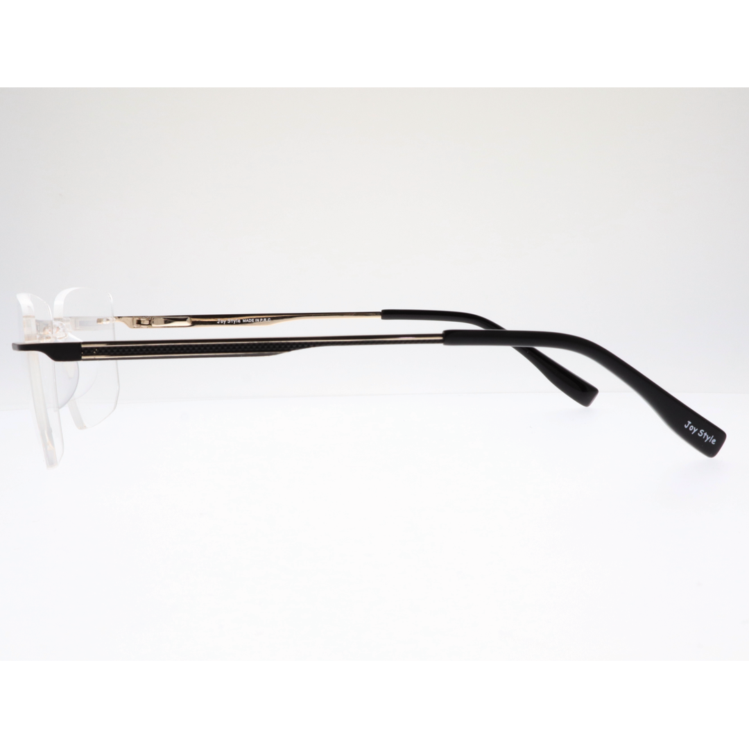 Joy Style For Unisex Eyeglasses Rimless Square Shape Size 53 Ch660353c1 Black Gold