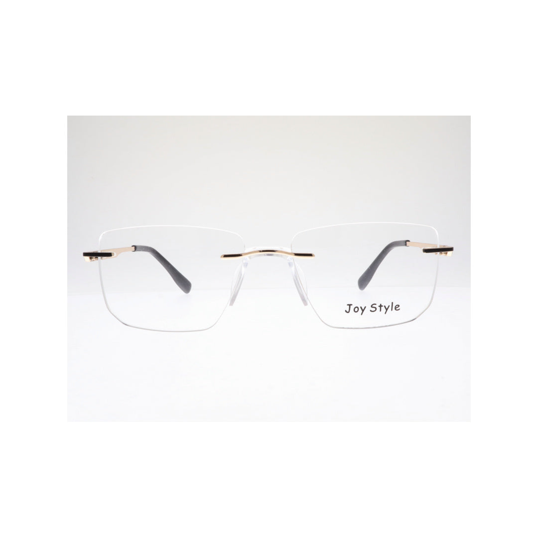 Joy Style For Unisex Eyeglasses Rimless Square Shape Size 53 Ch6603c1 Gold