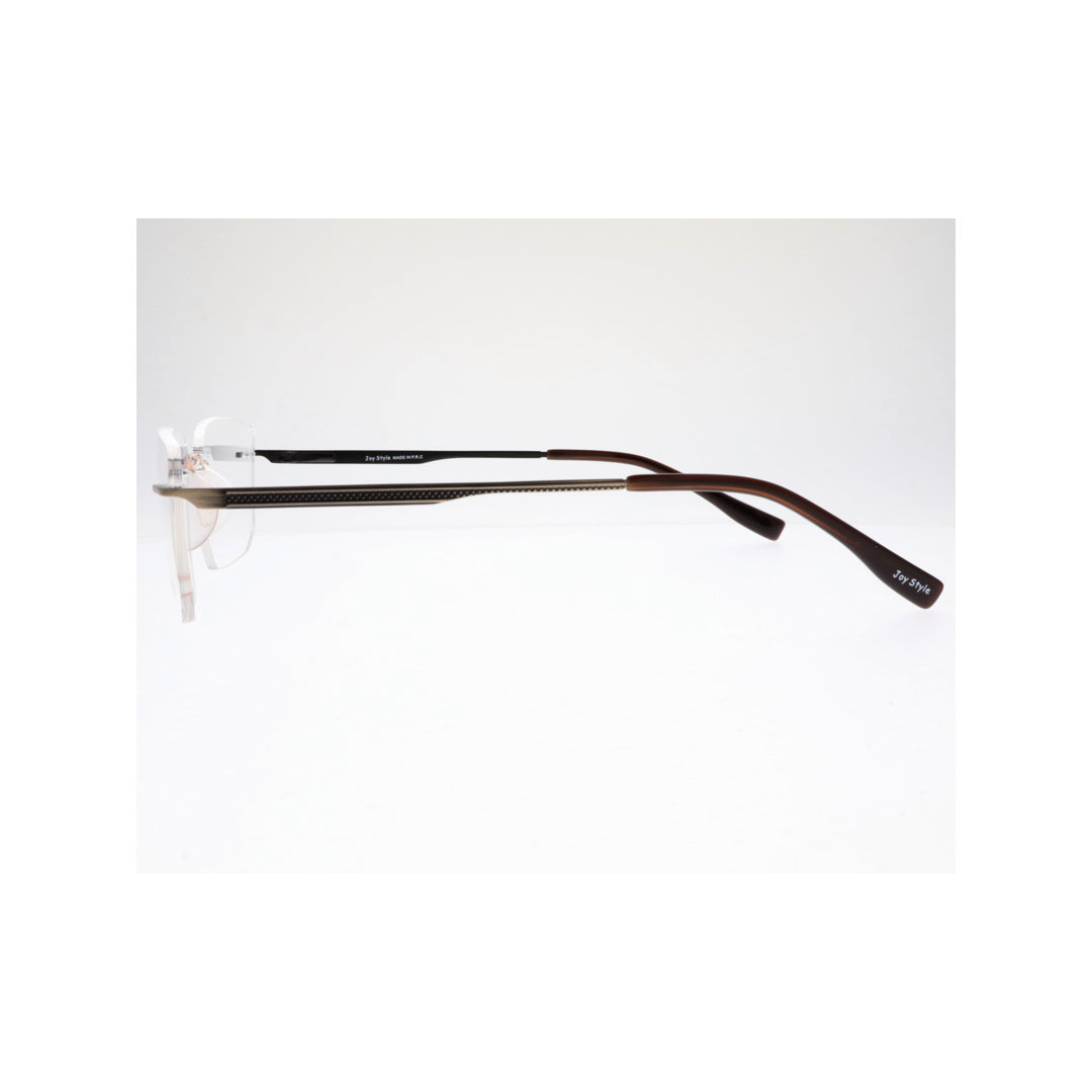 Joy Style For Unisex Eyeglasses Rimless Square Shape Size 53 Ch6603c3 Matte Brown