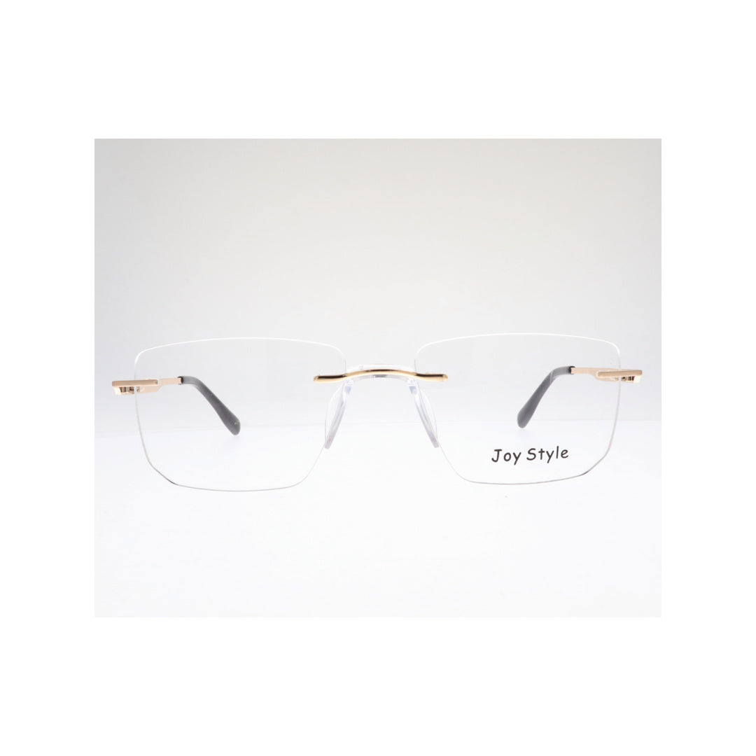 Joy Style For Unisex Eyeglasses Rimless Square Shape Size 53 Ch6603c4 Gold