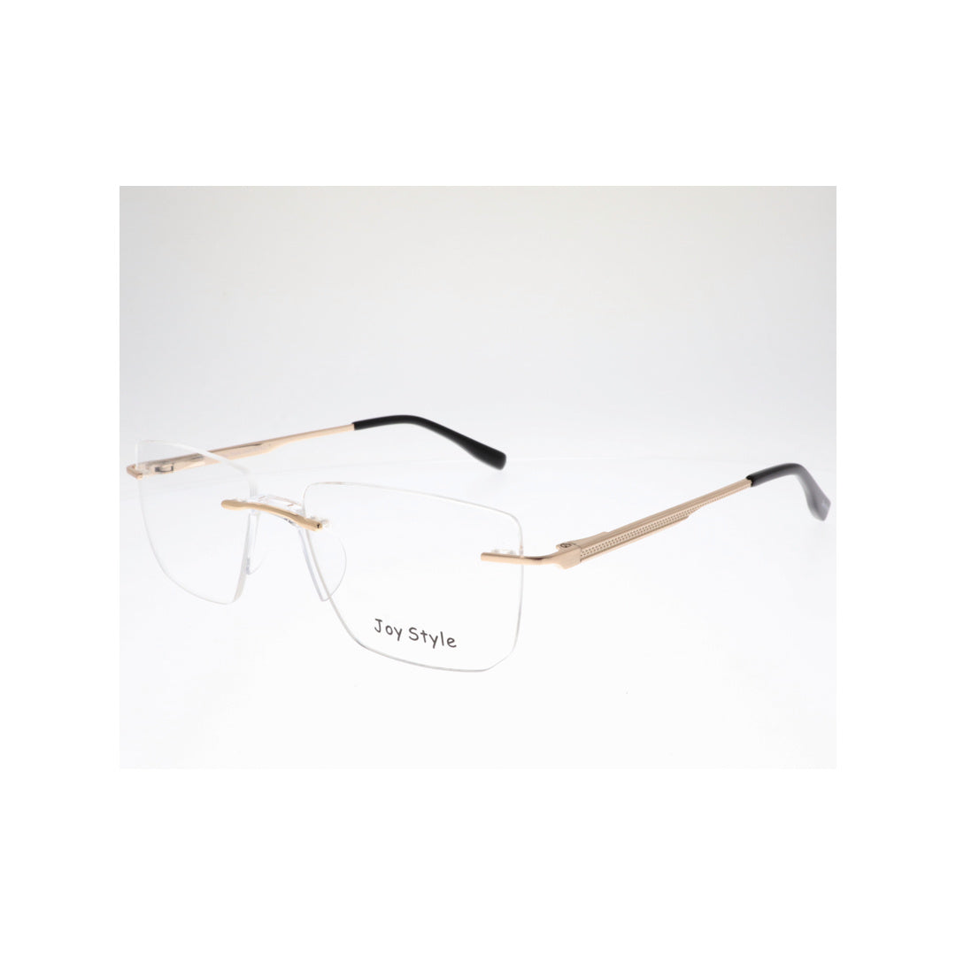 Joy Style For Unisex Eyeglasses Rimless Square Shape Size 53 Ch6603c4 Gold