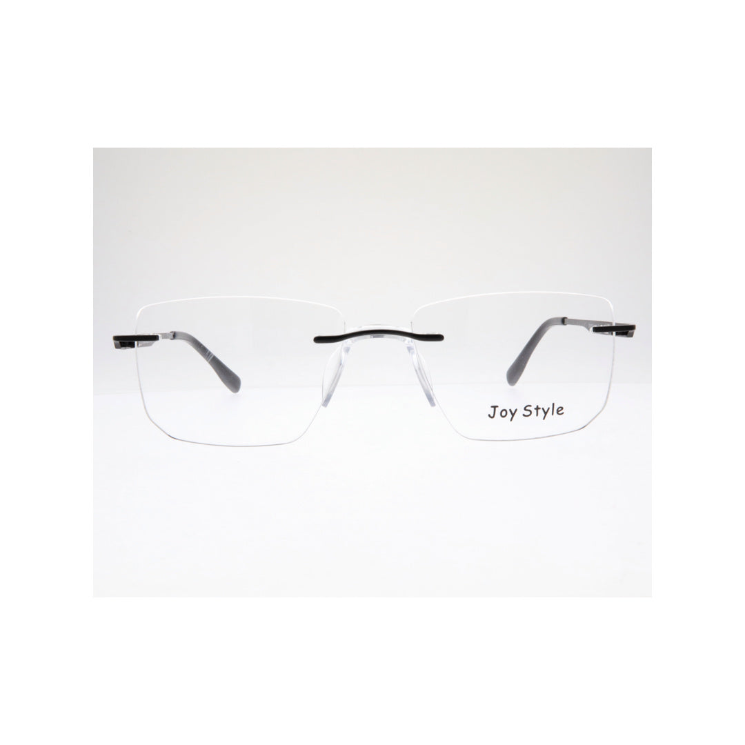 Joy Style For Unisex Eyeglasses Rimless Square Shape Size 53 Ch6603c5 Matte Black