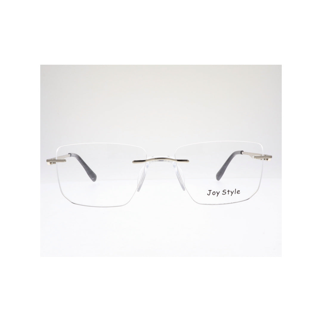 Joy Style For Unisex Eyeglasses Rimless Square Shape Size 53 Ch6603c6 Silver