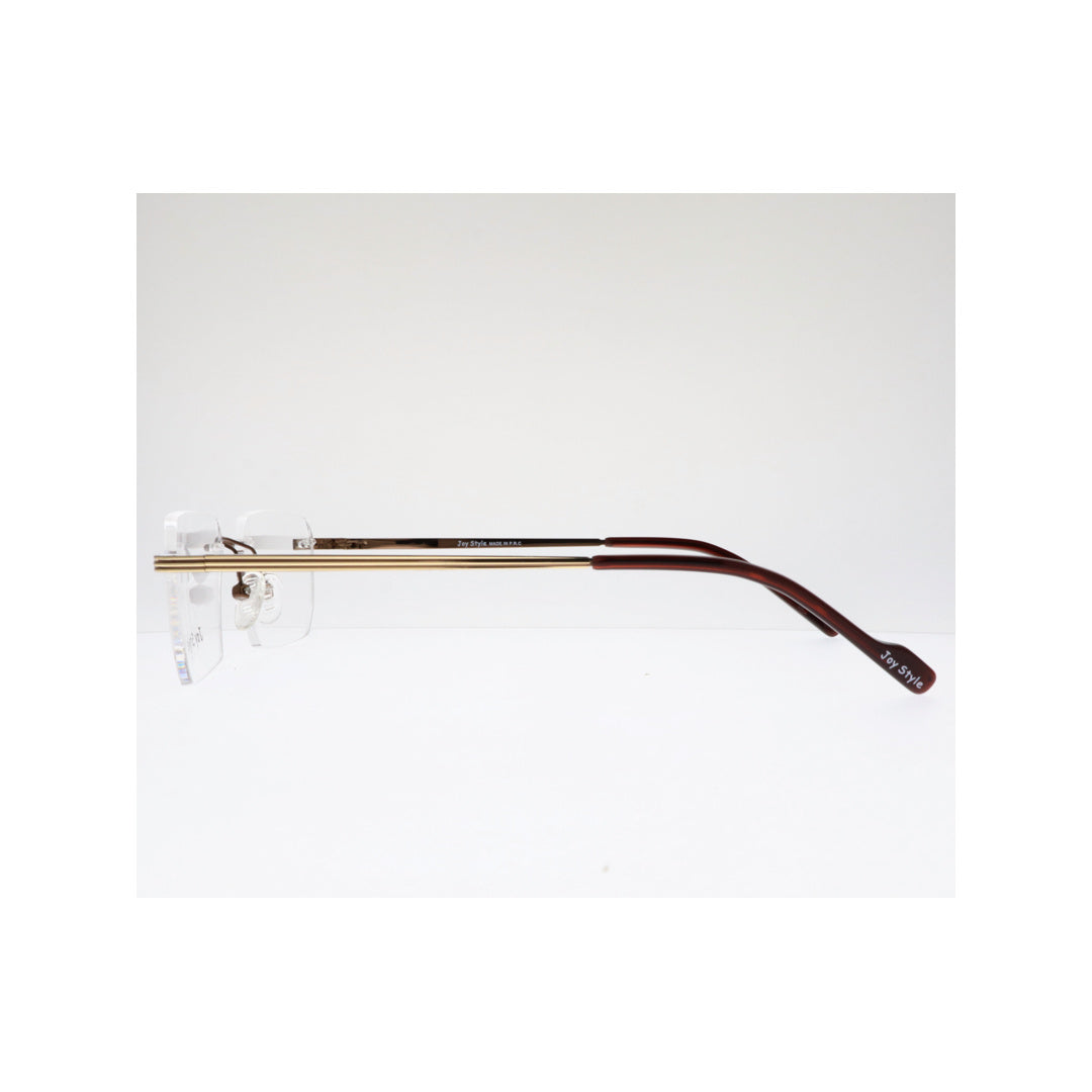 Joy Style For Unisex Eyeglasses Rimless Square Shape Size 53 Old7018mc4 Brown
