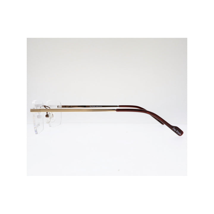 Joy Style For Unisex Eyeglasses Rimless Square Shape Size 53 Old7018mc4 Brown