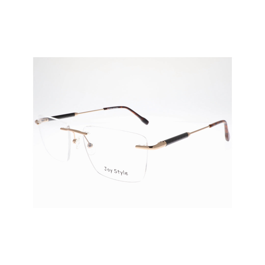 Joy Style For Unisex Eyeglasses Rimless Square Shape Size 54 Ch5601c3 Brown Gold