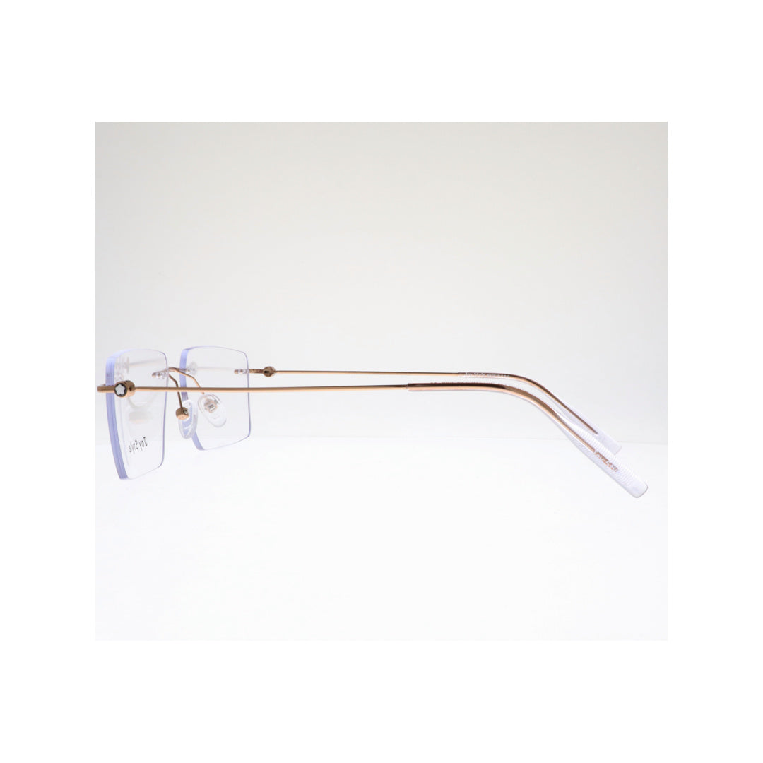 Joy Style For Unisex Eyeglasses Rimless Square Shape Size 55 Mb00770c5 Brownze