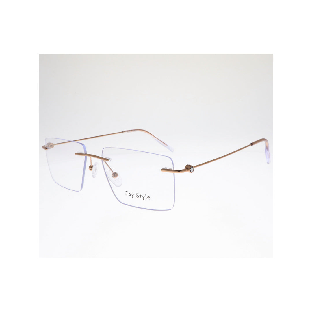 Joy Style For Unisex Eyeglasses Rimless Square Shape Size 55 Mb00770c5 Brownze