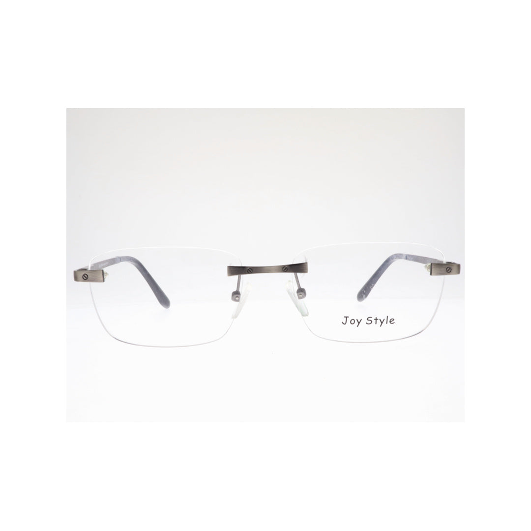 Joy Style For Unisex Eyeglasses Rimless Square Shape Size 55 Old0368mc3 Gunmetal