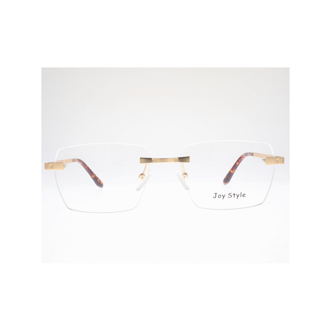 Joy Style For Unisex Eyeglasses Rimless Square Shape Size 55 Old0369mc2 Matte Gold
