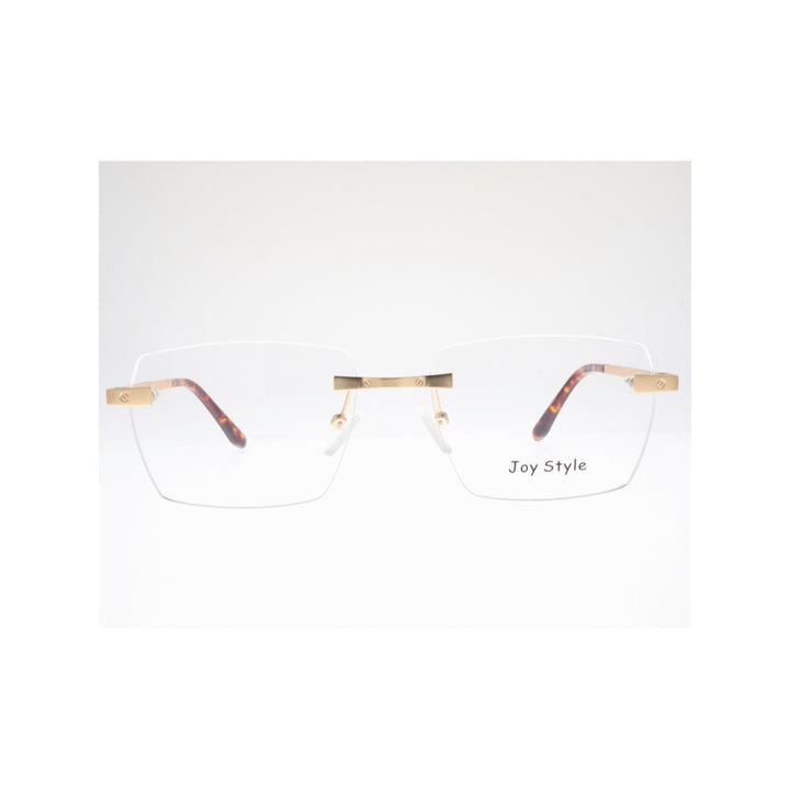 Joy Style For Unisex Eyeglasses Rimless Square Shape Size 55 Old0369mc2 Matte Gold