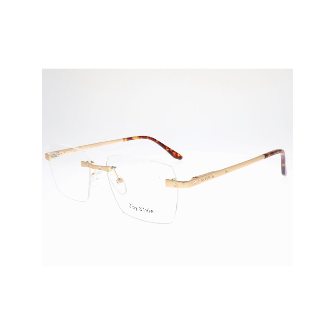 Joy Style For Unisex Eyeglasses Rimless Square Shape Size 55 Old0369mc2 Matte Gold