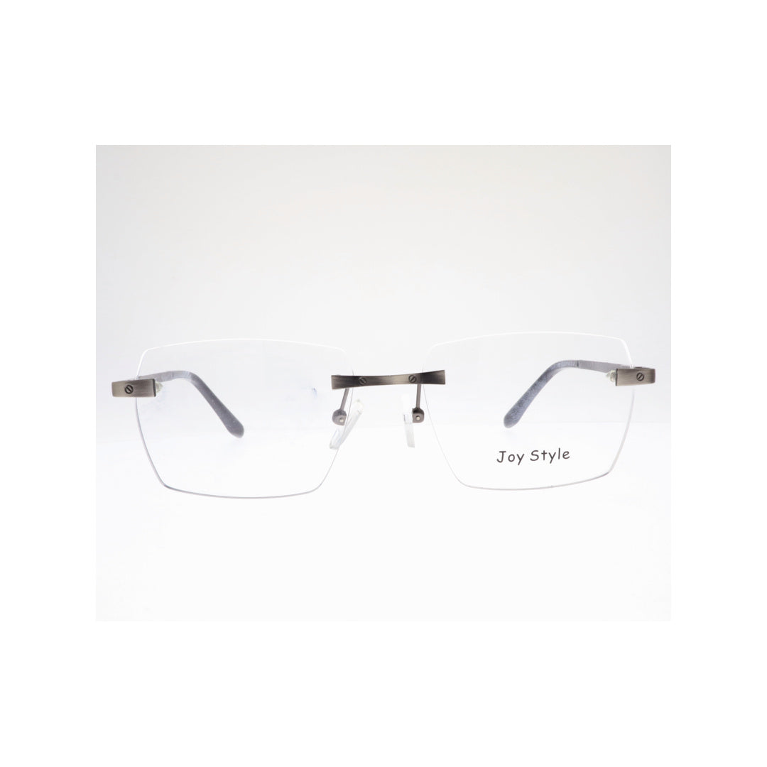 Joy Style For Unisex Eyeglasses Rimless Square Shape Size 55 Old0369mc3 Gunmetal