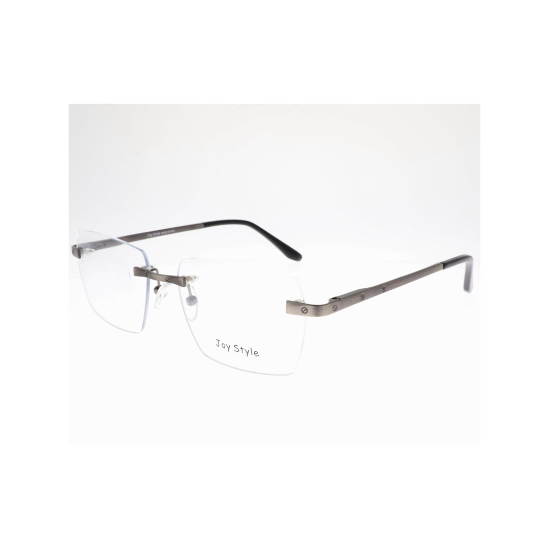 Joy Style For Unisex Eyeglasses Rimless Square Shape Size 55 Old0369mc3 Gunmetal
